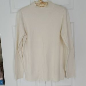 Off-white/cream/ivory BR mock neck sweater